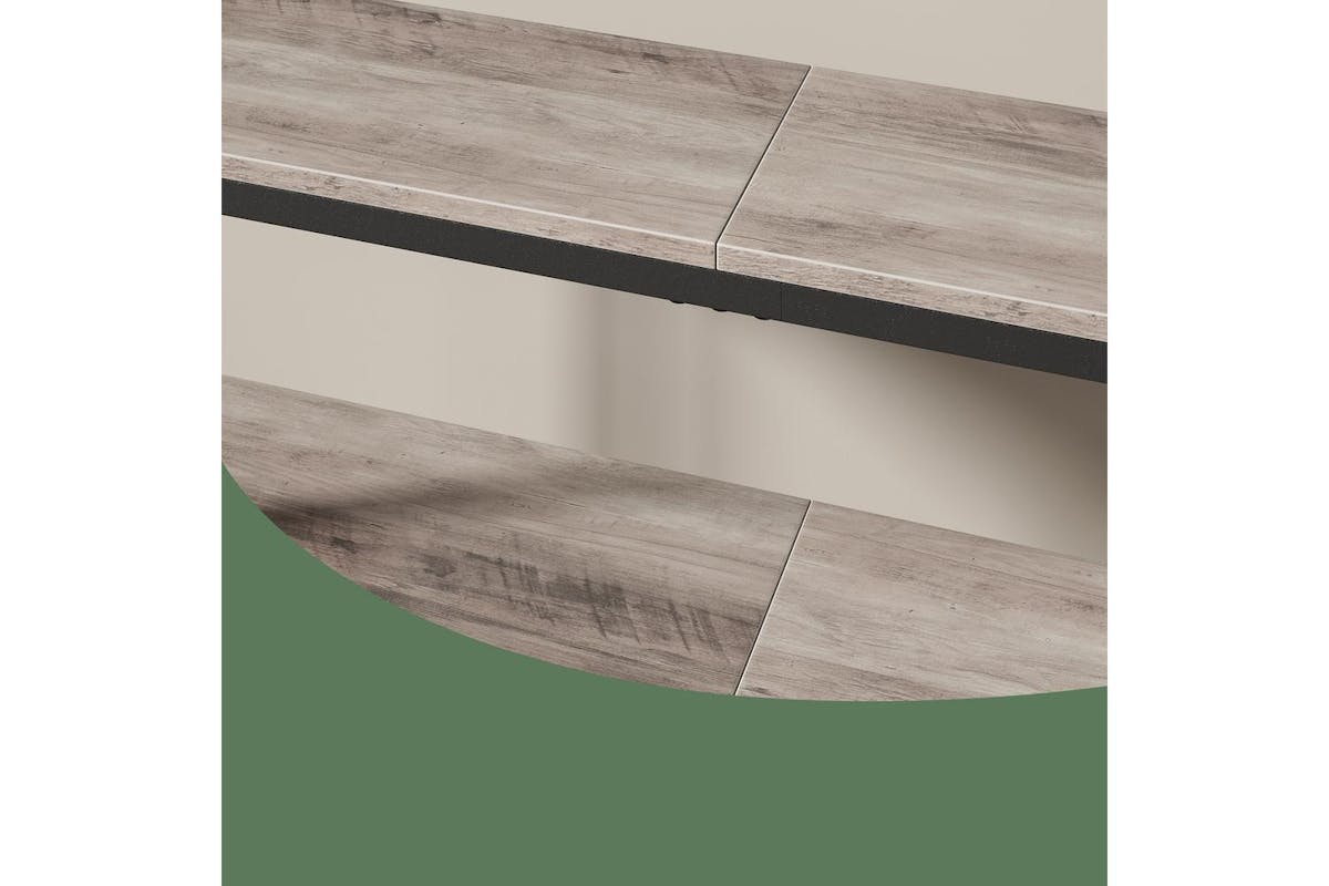 Vasagle Console Table | Modern Black Frame | Heather Greige Shelves | 80cm-7