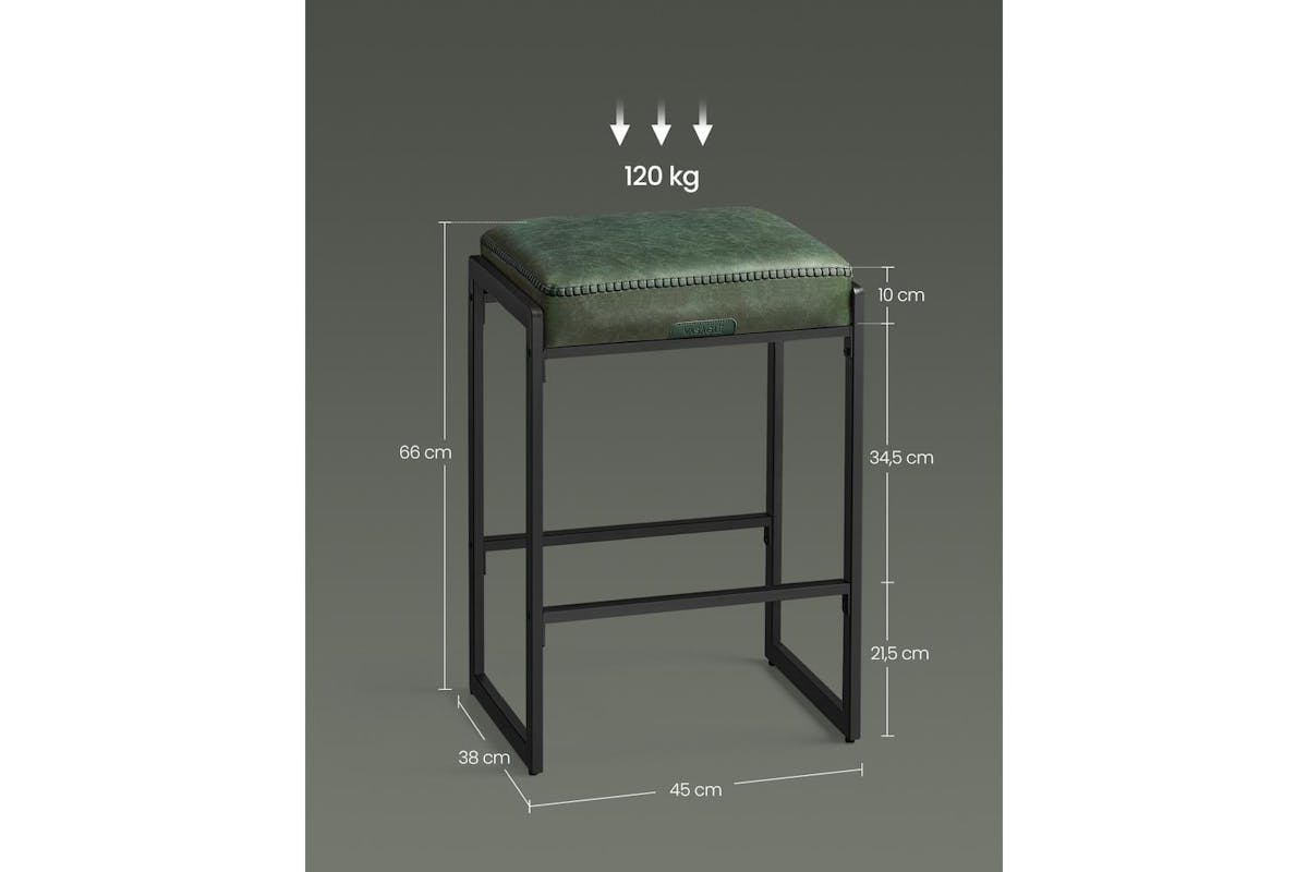 Vasagle Bar Stools | Synthetic Leather | Forest Green | Set Of 2-6