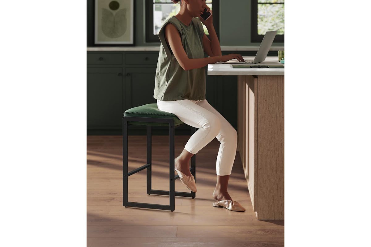 Vasagle Bar Stools | Synthetic Leather | Forest Green | Set Of 2-7