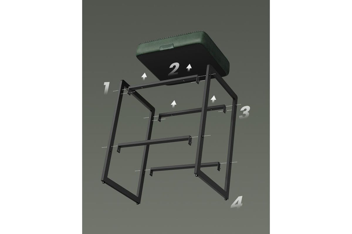 Vasagle Bar Stools | Synthetic Leather | Forest Green | Set Of 2-8