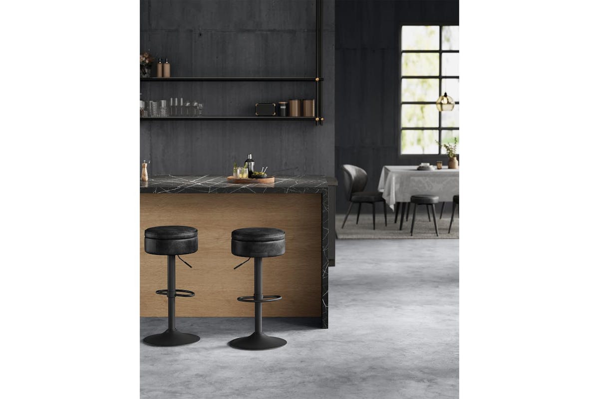 Vasagle Bar Stool | Faux Leather | Adjustable Height | Ink Black-6