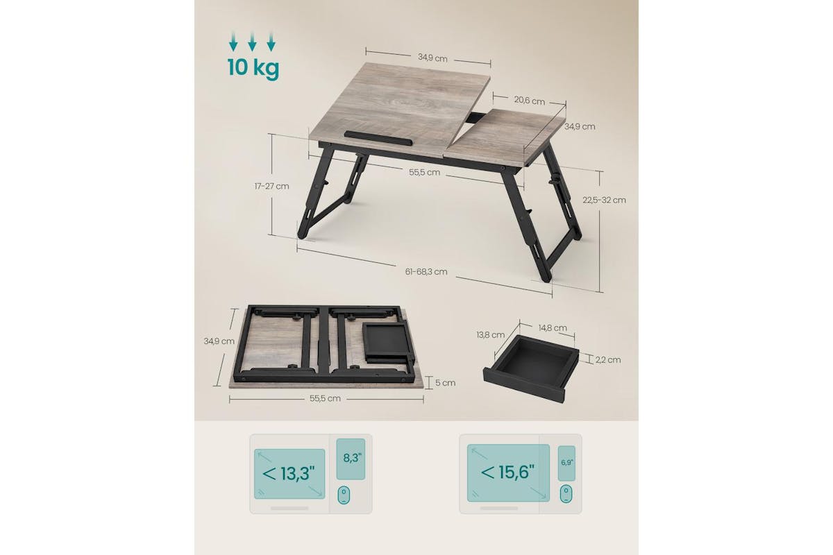 Laptop Desk | Laptop Table | Bamboo & Particle Board | 21.5 X 13.75 Inch-3