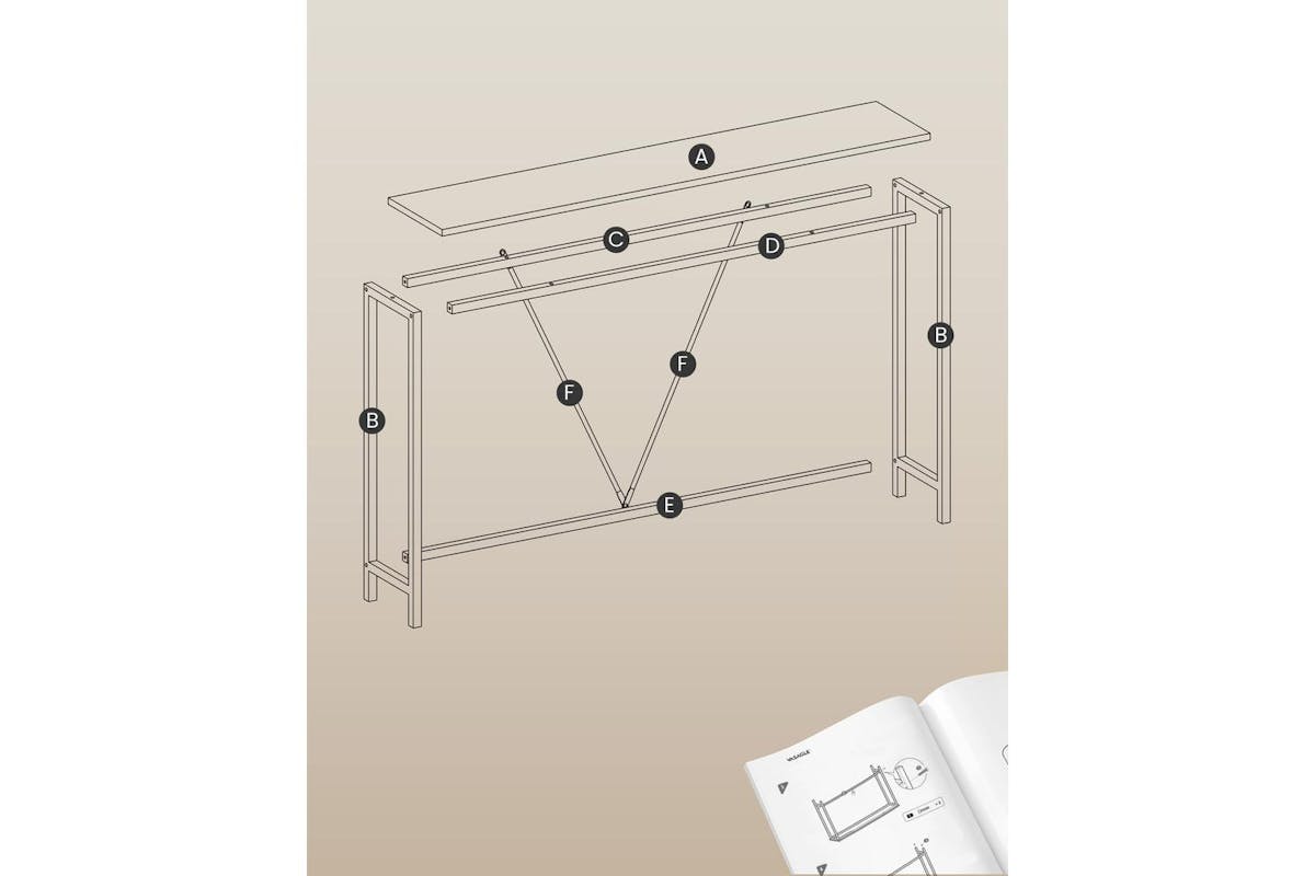 Console Sofa Table | Console Table | Particleboard And Steel | 120cm-6