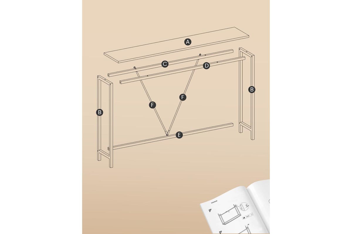 Console Sofa Table | Console Table | Particleboard And Steel | 120cm-6