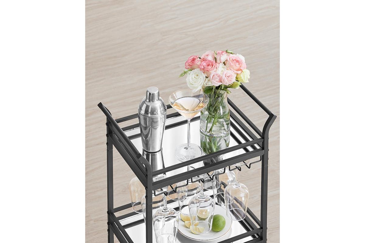 Bar Cart | Bar Table | Steel And Glass | 92 Cm-4