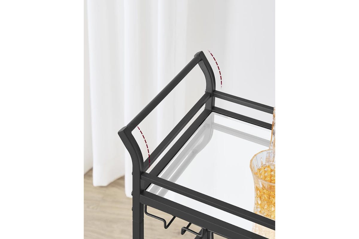 Bar Cart | Bar Table | Steel And Glass | 92 Cm-8