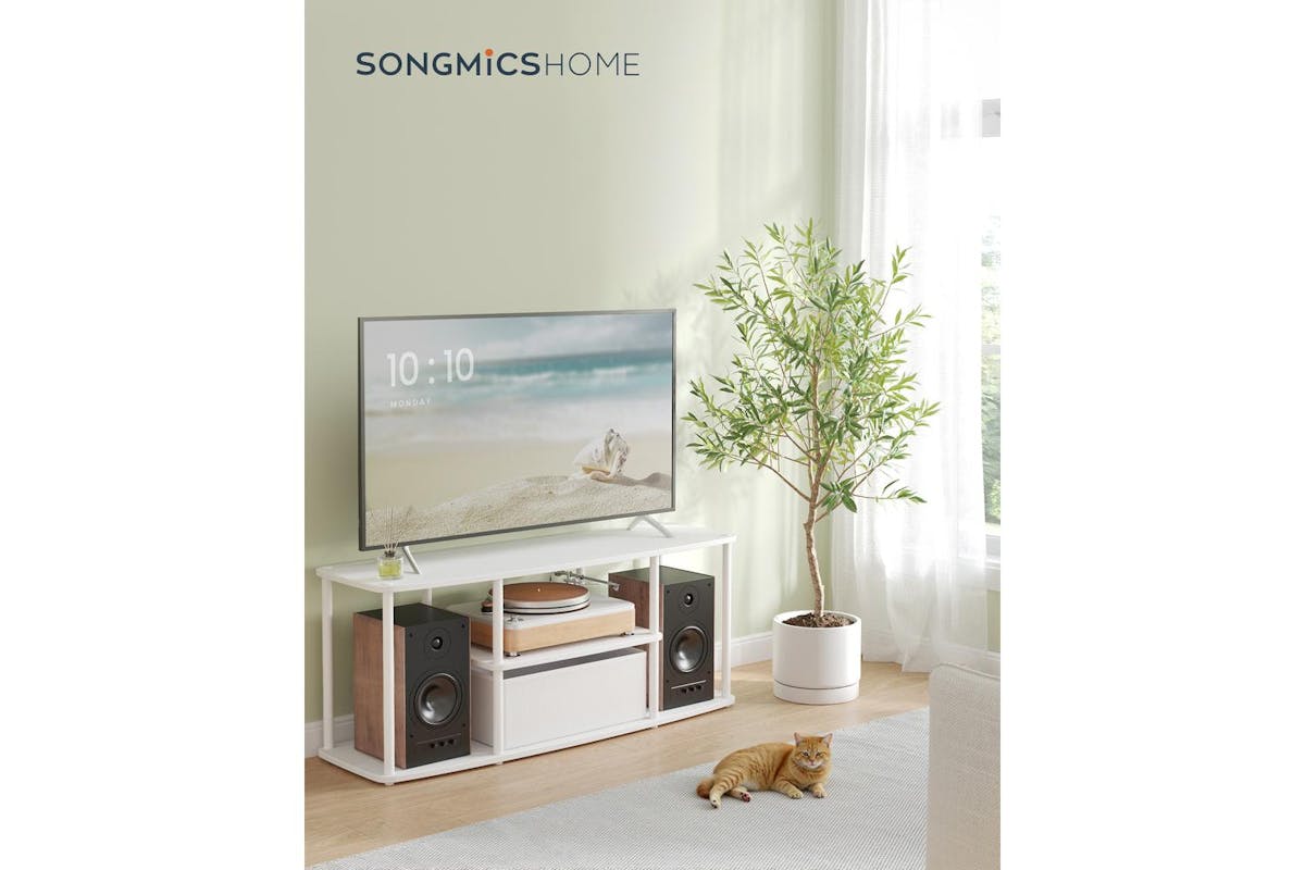 Songmics Home Tv Stand | Tv Unit | Particleboard And Steel | 110 X 35 X 46 Cm-2