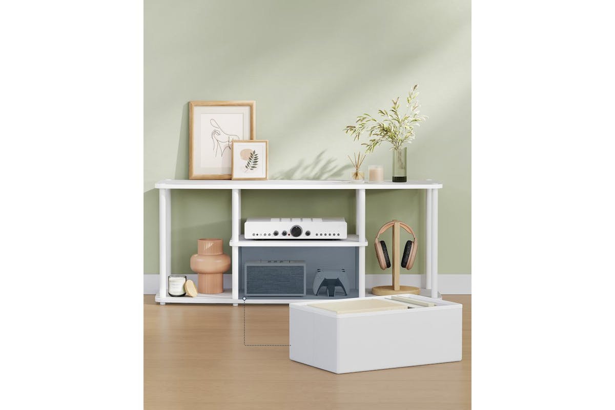 Songmics Home Tv Stand | Tv Unit | Particleboard And Steel | 110 X 35 X 46 Cm-4