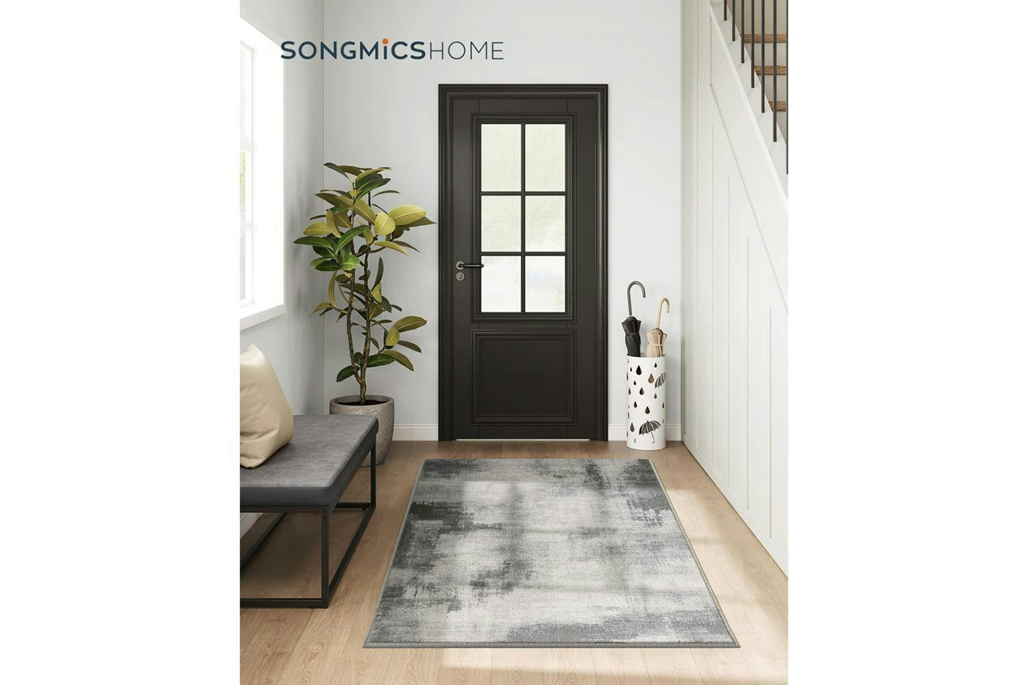 Songmics | Modern Abstract Rug | Dove Gray | 90 x 150 cm-2