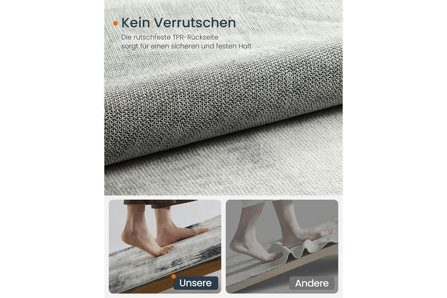 Songmics | Modern Abstract Rug | Dove Gray | 90 x 150 cm-4