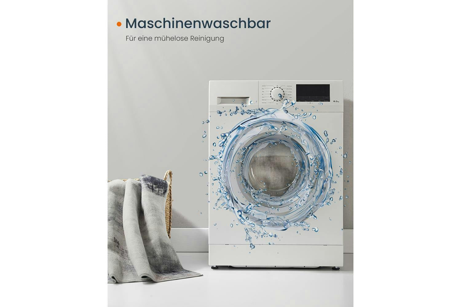 Songmics | Modern Abstract Rug | Dove Gray | 90 x 150 cm-5