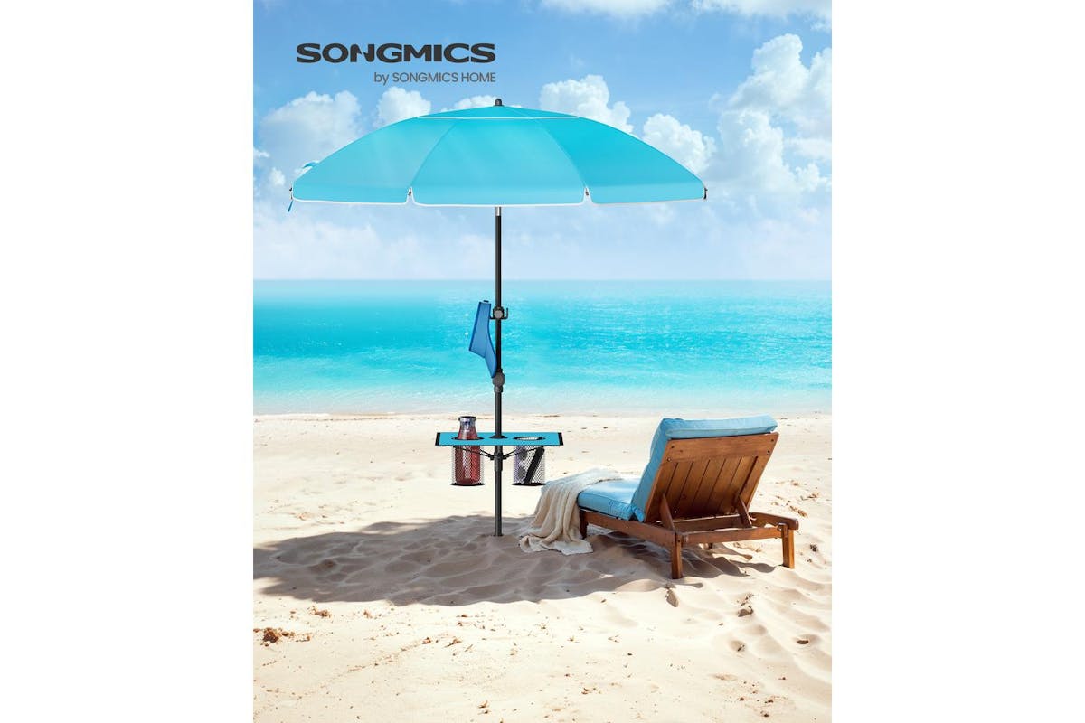 Beach Umbrella | Outdoor Parasol | Polyester | Adjustable Height-2