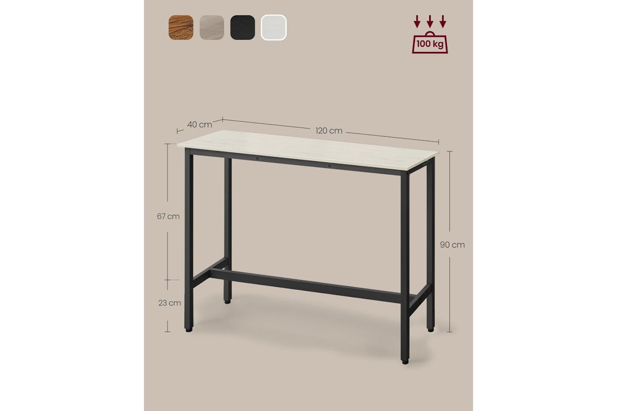 Vasagle Bar Table | Industrial Style | Alloy Steel & Wood Chipboard | 120 X 90 X 40 Cm-6