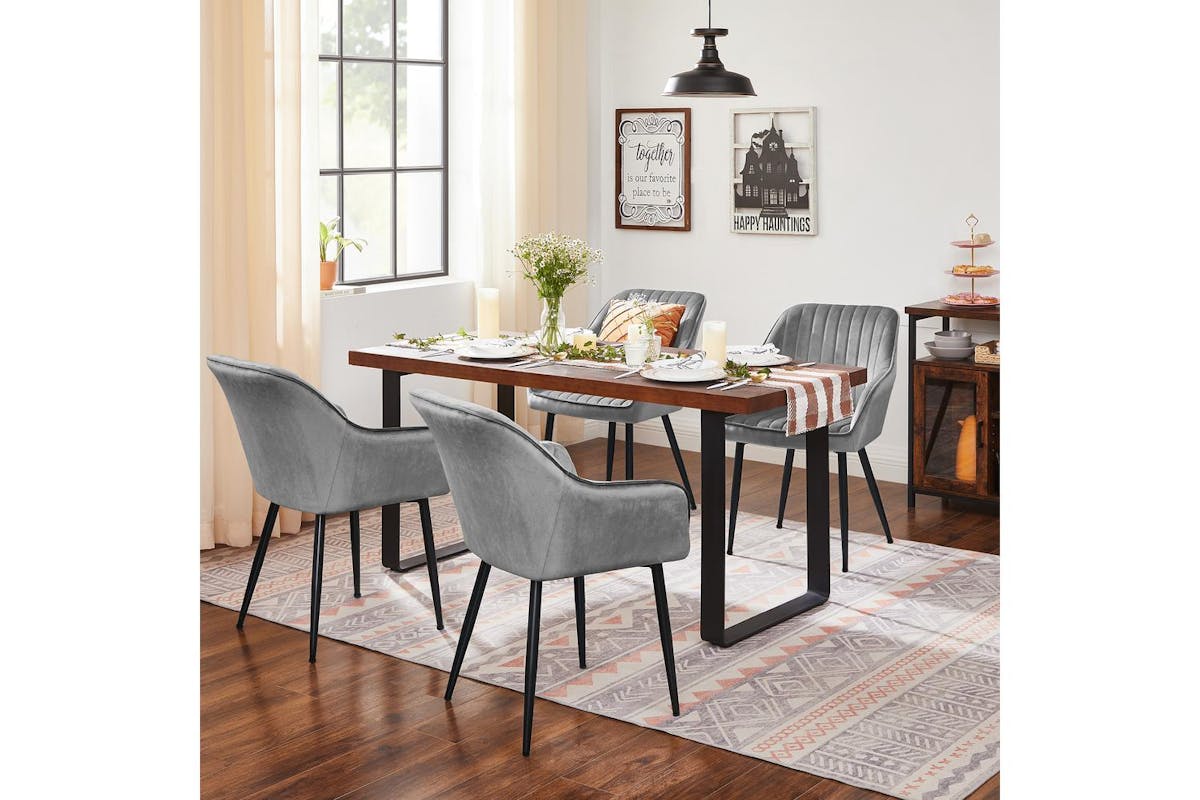 Dining Chair | Dining Chair | Velvet | Light Grey-2