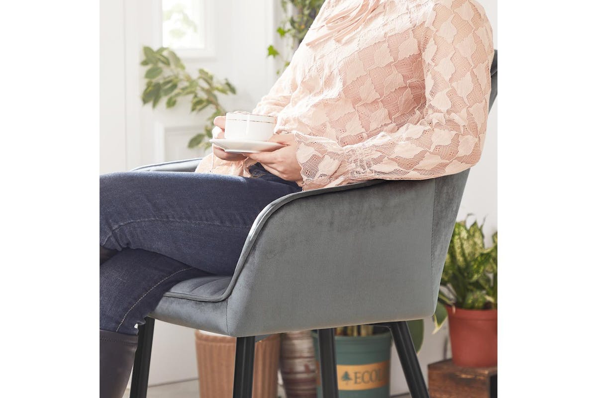 Dining Chair | Dining Chair | Velvet | Light Grey-5