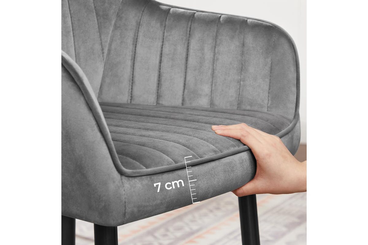Dining Chair | Dining Chair | Velvet | Light Grey-6