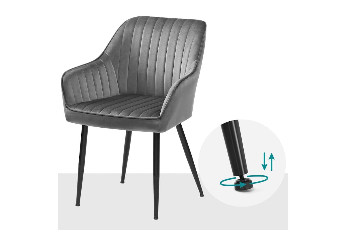 Dining Chair | Dining Chair | Velvet | Light Grey-8