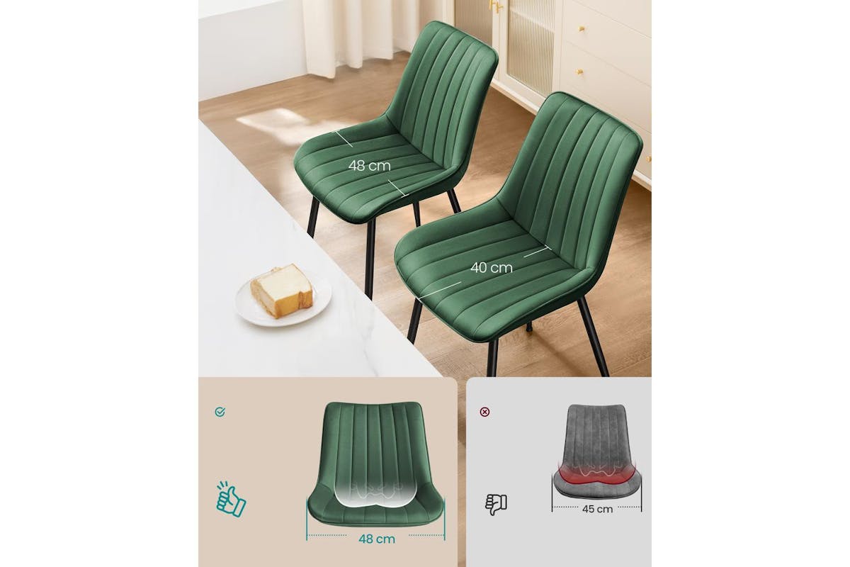Dining Chair | Dining Chair | Velvet | Green-ink Black-3