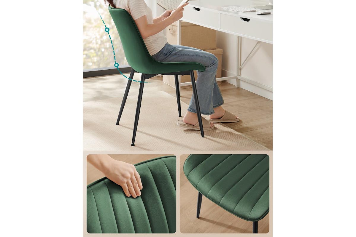 Dining Chair | Dining Chair | Velvet | Green-ink Black-4