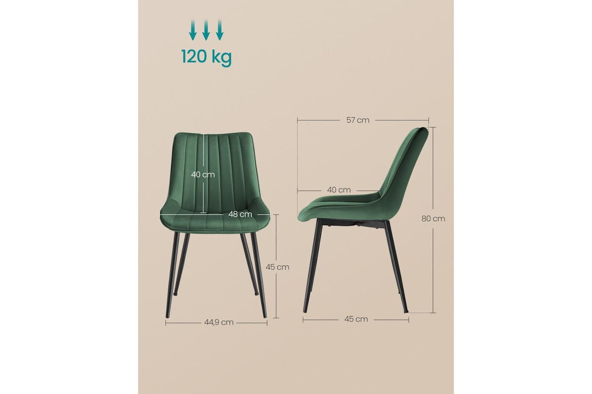 Dining Chair | Dining Chair | Velvet | Green-ink Black-5