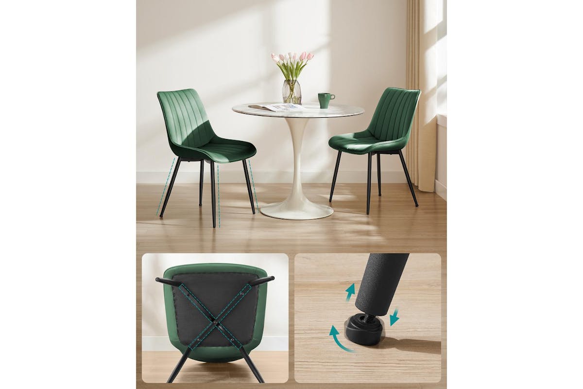 Dining Chair | Dining Chair | Velvet | Green-ink Black-6