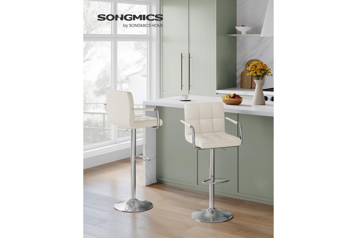 Bar Chair | Bar Stool | Synthetic Leather | Adjustable Height-2