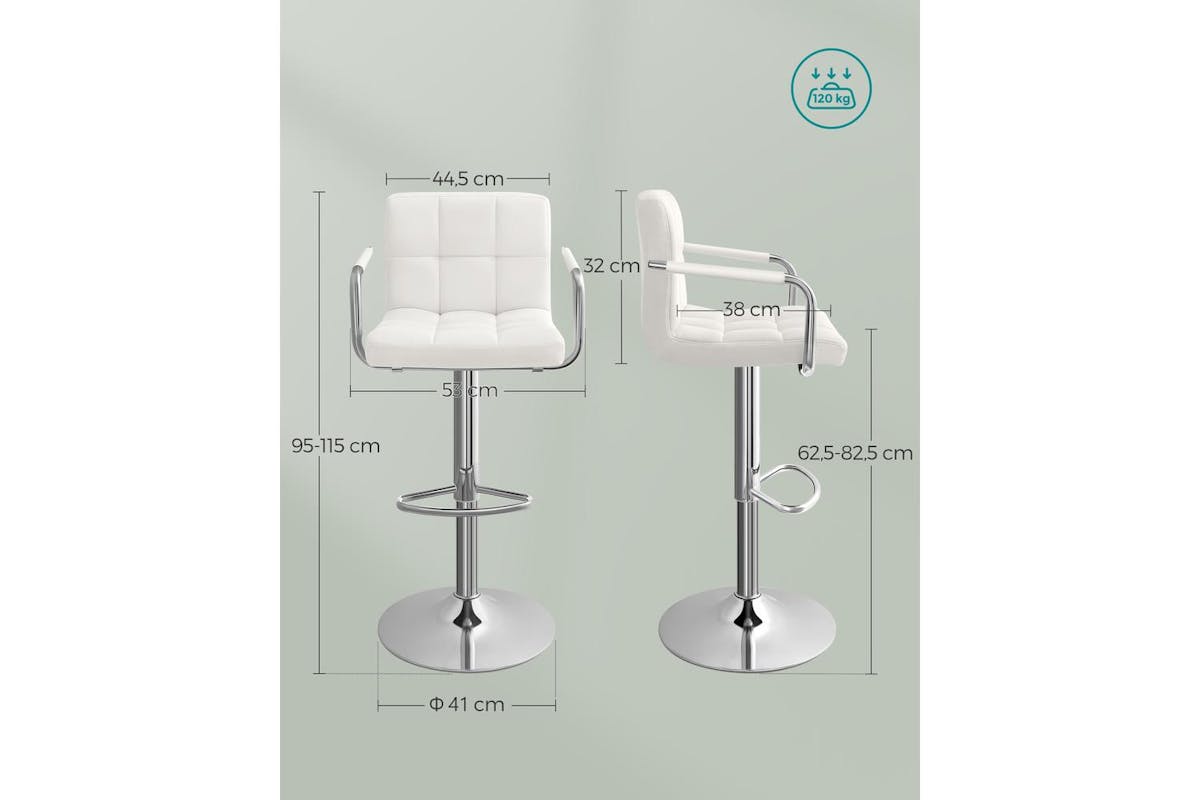 Bar Chair | Bar Stool | Synthetic Leather | Adjustable Height-6
