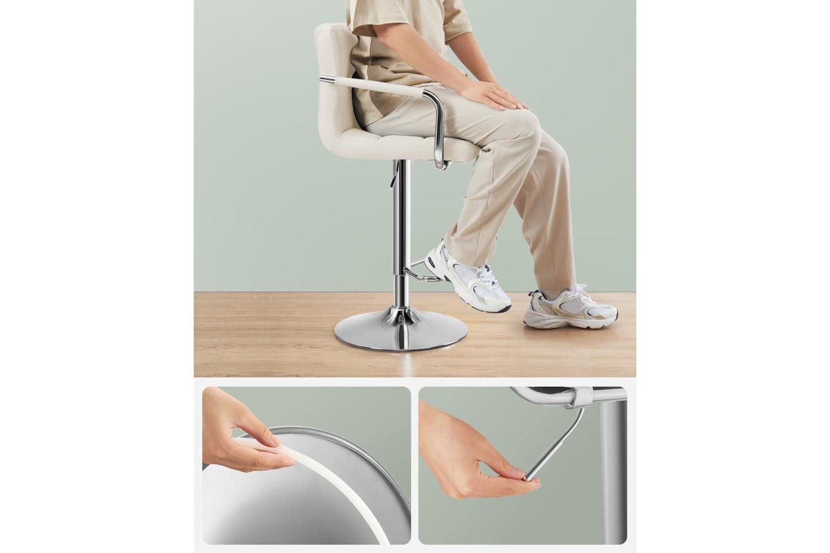 Bar Chair | Bar Stool | Synthetic Leather | Adjustable Height-7