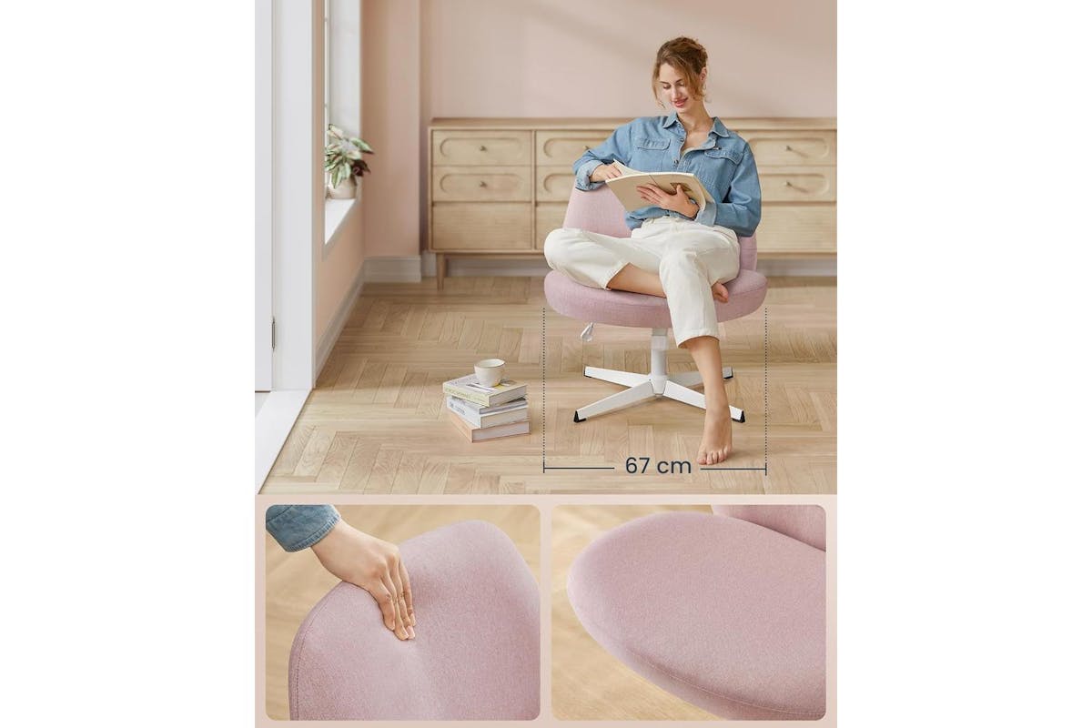 Office Chair | Office Chair | Cotton-linen Fabric | Extra Wide Seat-4