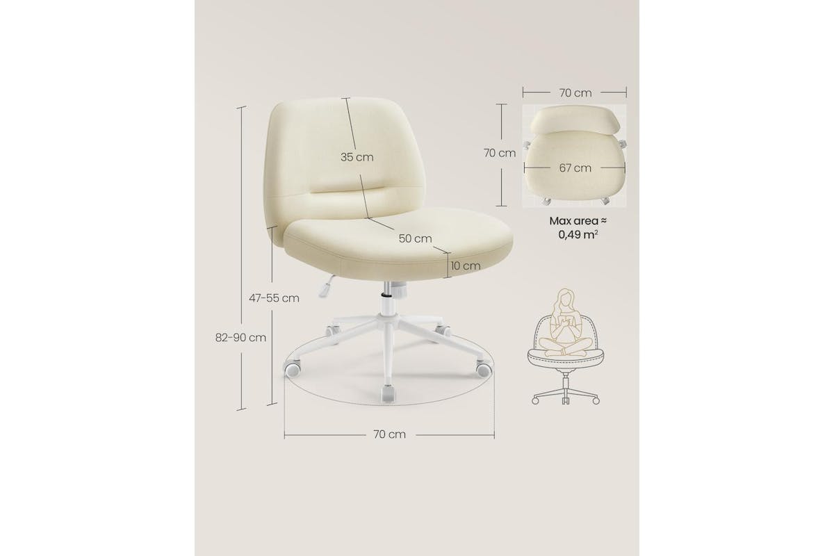 Office Chair | Office Chair | Cotton-linen Fabric | Extra Wide Seat-3