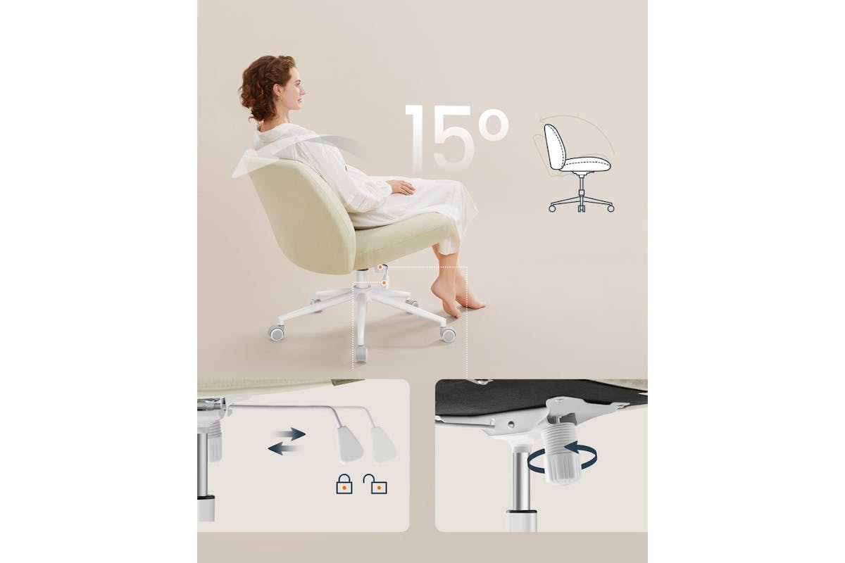 Office Chair | Office Chair | Cotton-linen Fabric | Extra Wide Seat-6