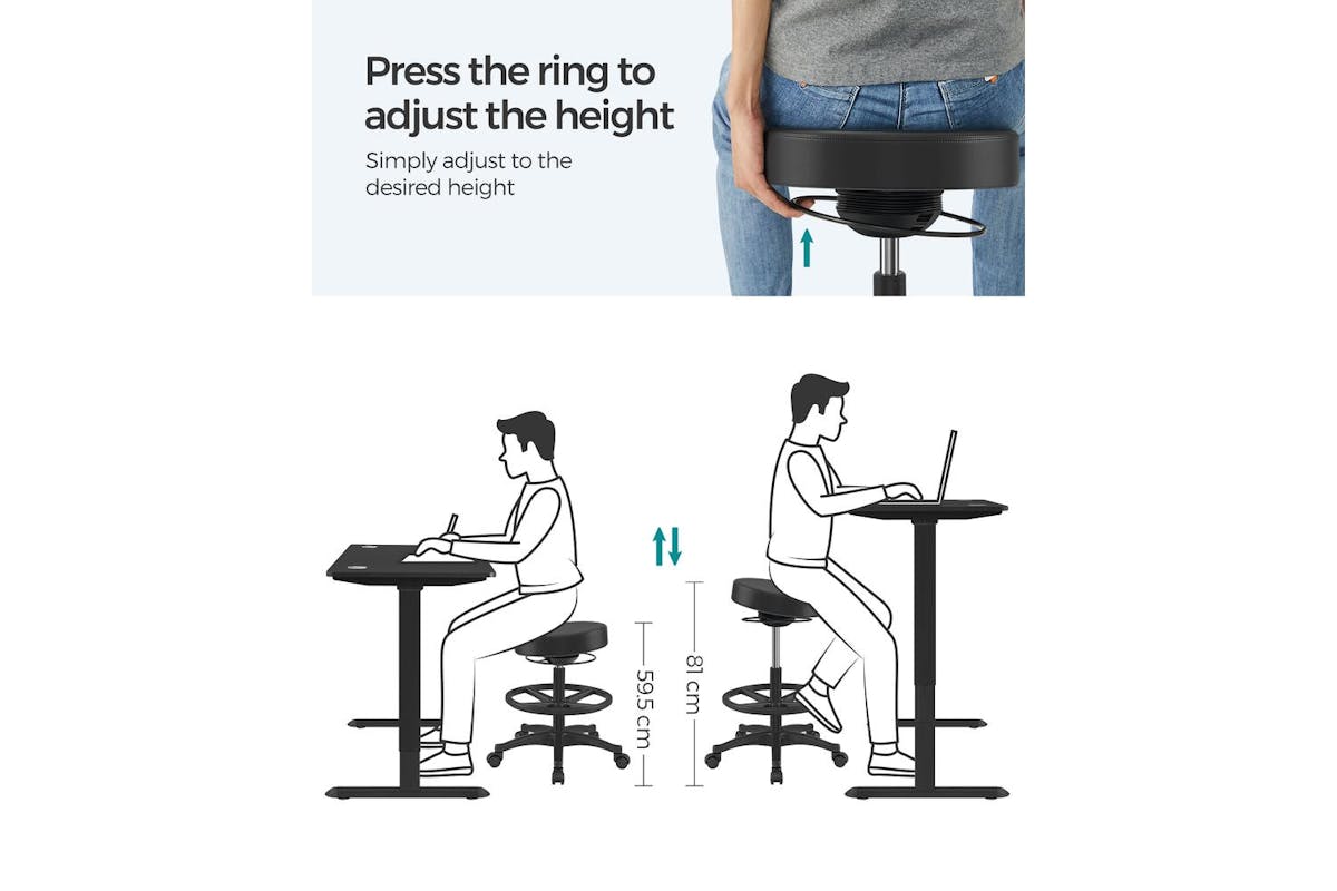 Standing Chair | Office Chair | Pu Upholstery | Adjustable Height-5