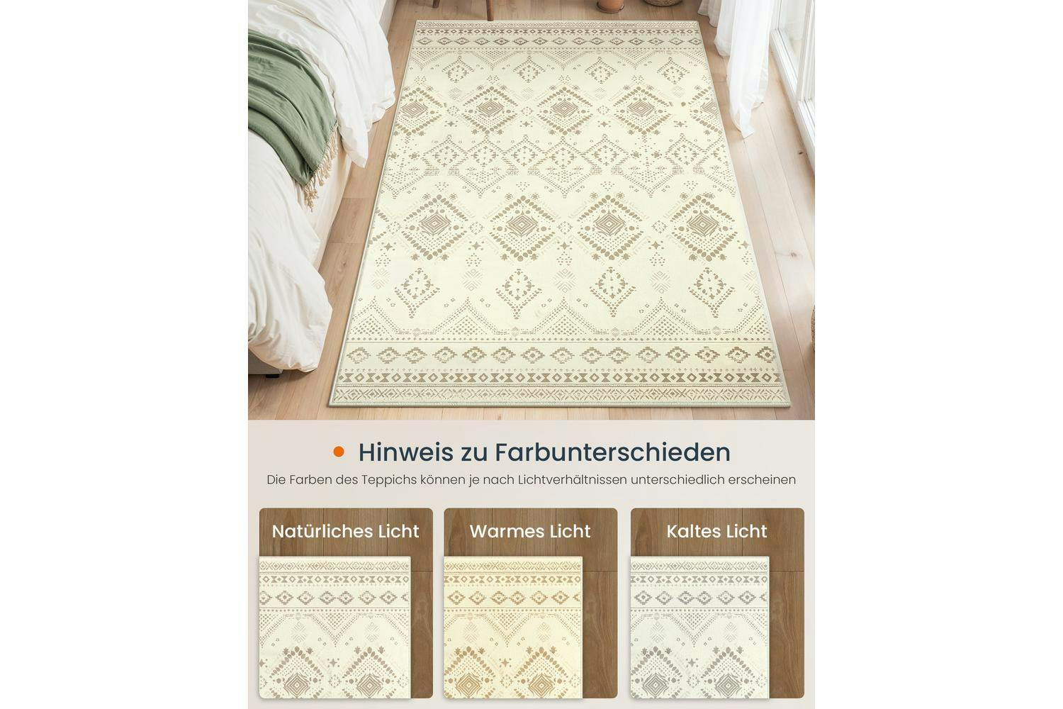 Songmics | Boho Rug | Sand Beige | 120 x 170 cm-8