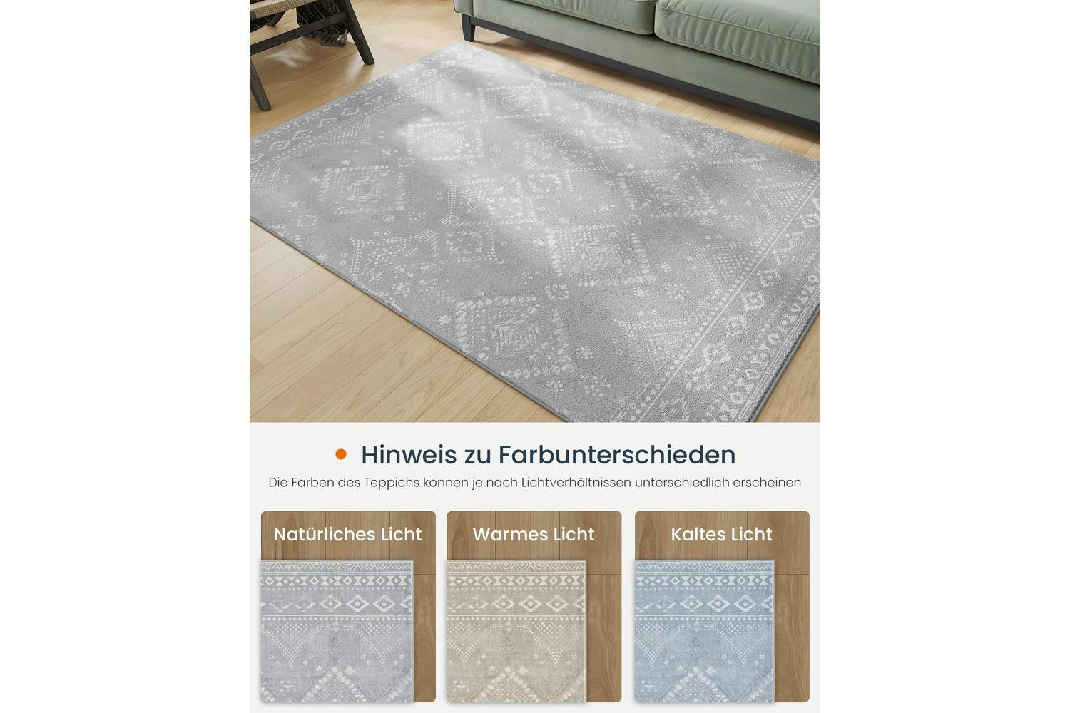 Songmics | Boho Rug | Dove Grey | 160 x 230 cm-8
