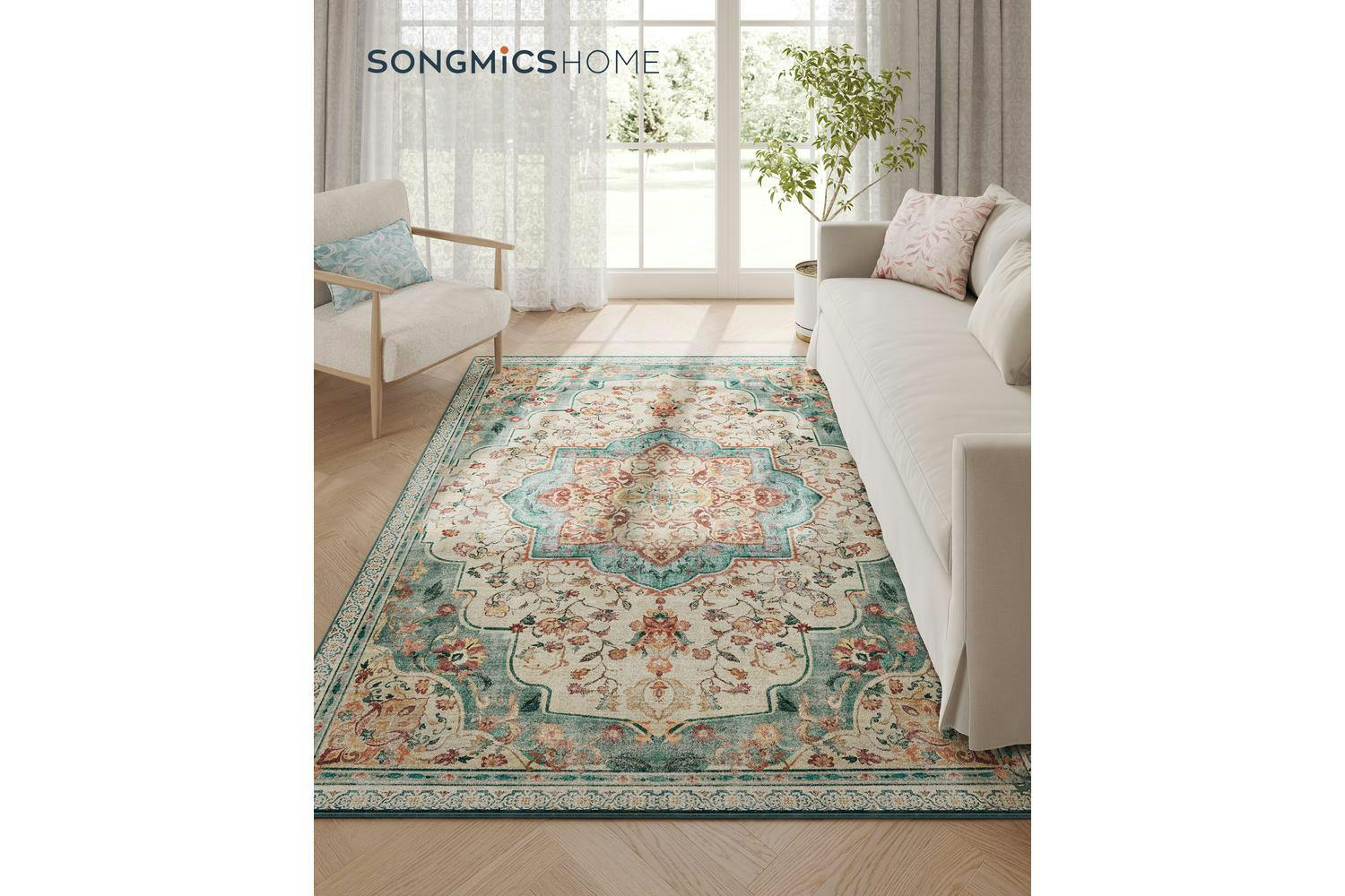 Songmics | Vintage Area Rug | Bremen Blue | 140 x 200 cm-2