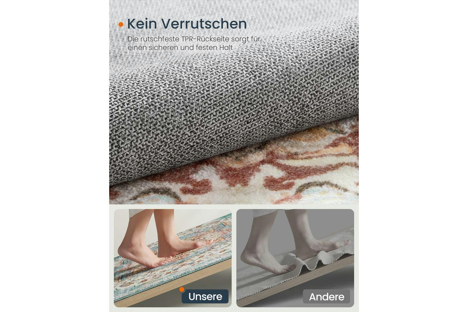 Songmics | Vintage Area Rug | Bremen Blue | 140 x 200 cm-4