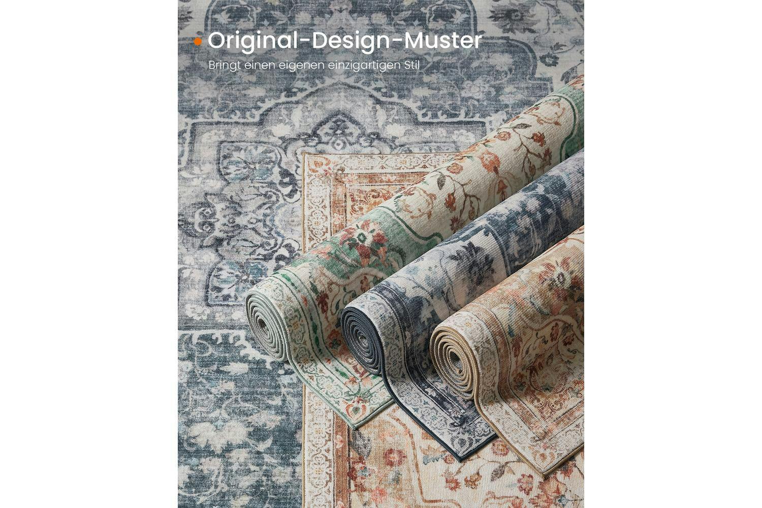 Songmics | Vintage Area Rug | Bremen Blue | 140 x 200 cm-8