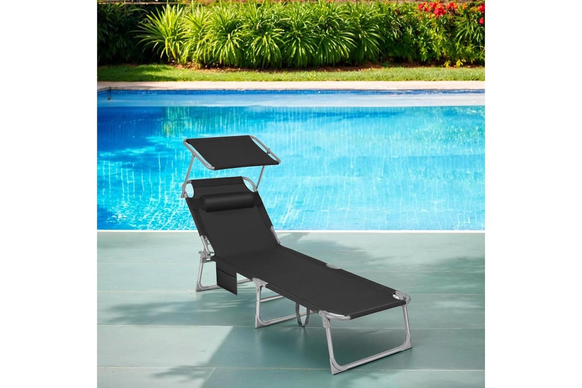 Songmics Recliner | Outdoor Sun Lounger | Synthetic Fibre | Foldable-2