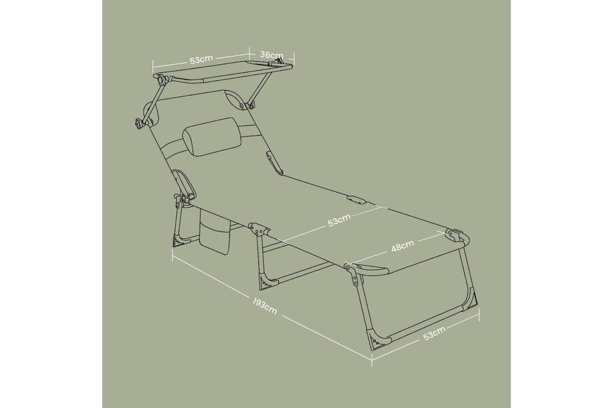 Songmics Recliner | Outdoor Sun Lounger | Synthetic Fibre | Foldable-5
