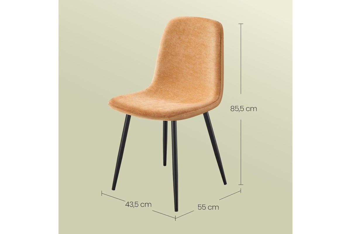 Dining Chairs | Dining Chair | Chenille Fabric And Pu | Standard Size-4
