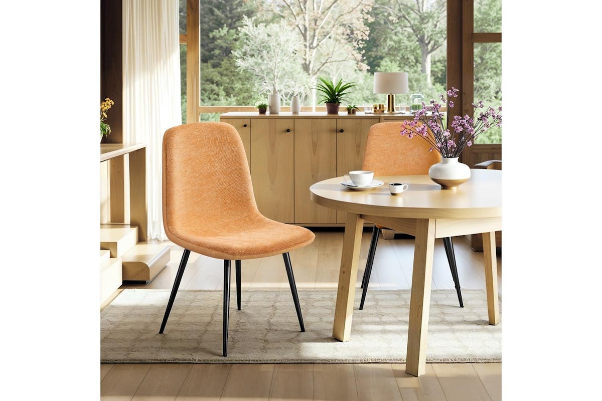 Dining Chairs | Dining Chair | Chenille Fabric And Pu | Standard Size-6