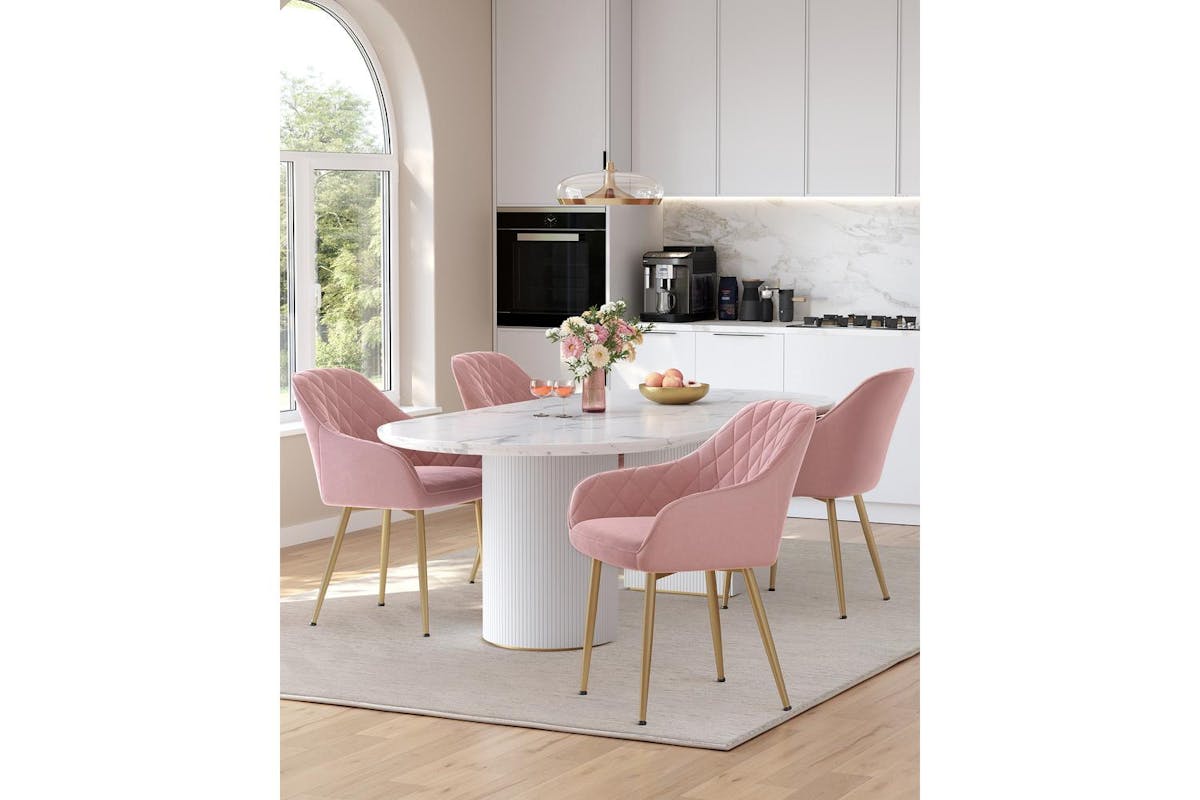 Dining Chair | Dining Chair | Velvet | Pastel Pink-3