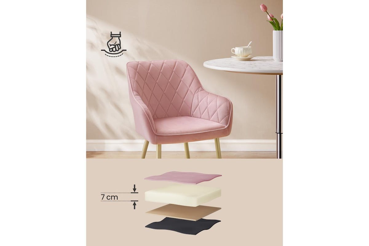 Dining Chair | Dining Chair | Velvet | Pastel Pink-5