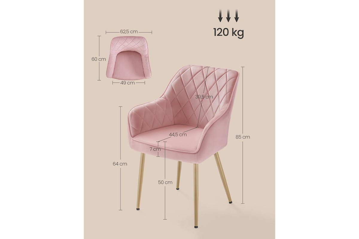 Dining Chair | Dining Chair | Velvet | Pastel Pink-6