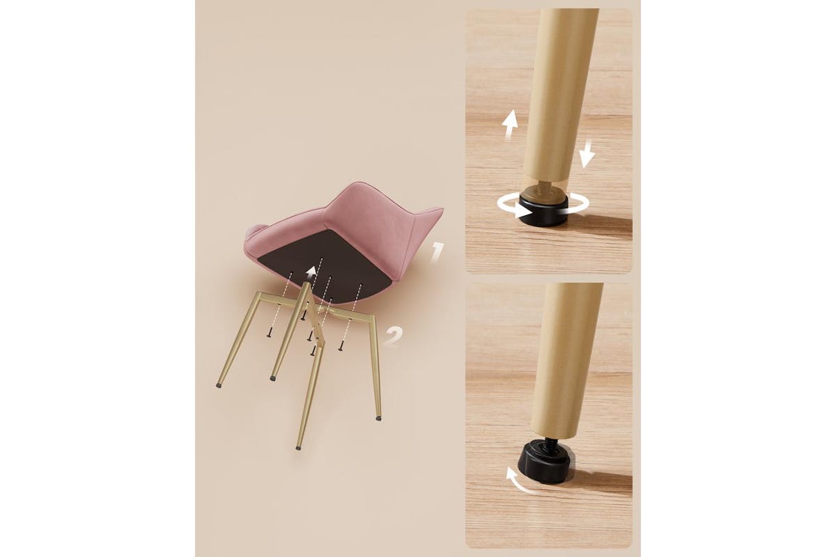Dining Chair | Dining Chair | Velvet | Pastel Pink-8