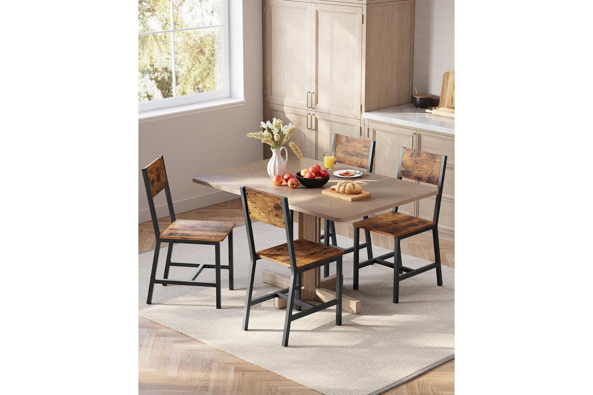 Dining Chairs | Dining Chair | Steel And Wood | Set Of 4-2