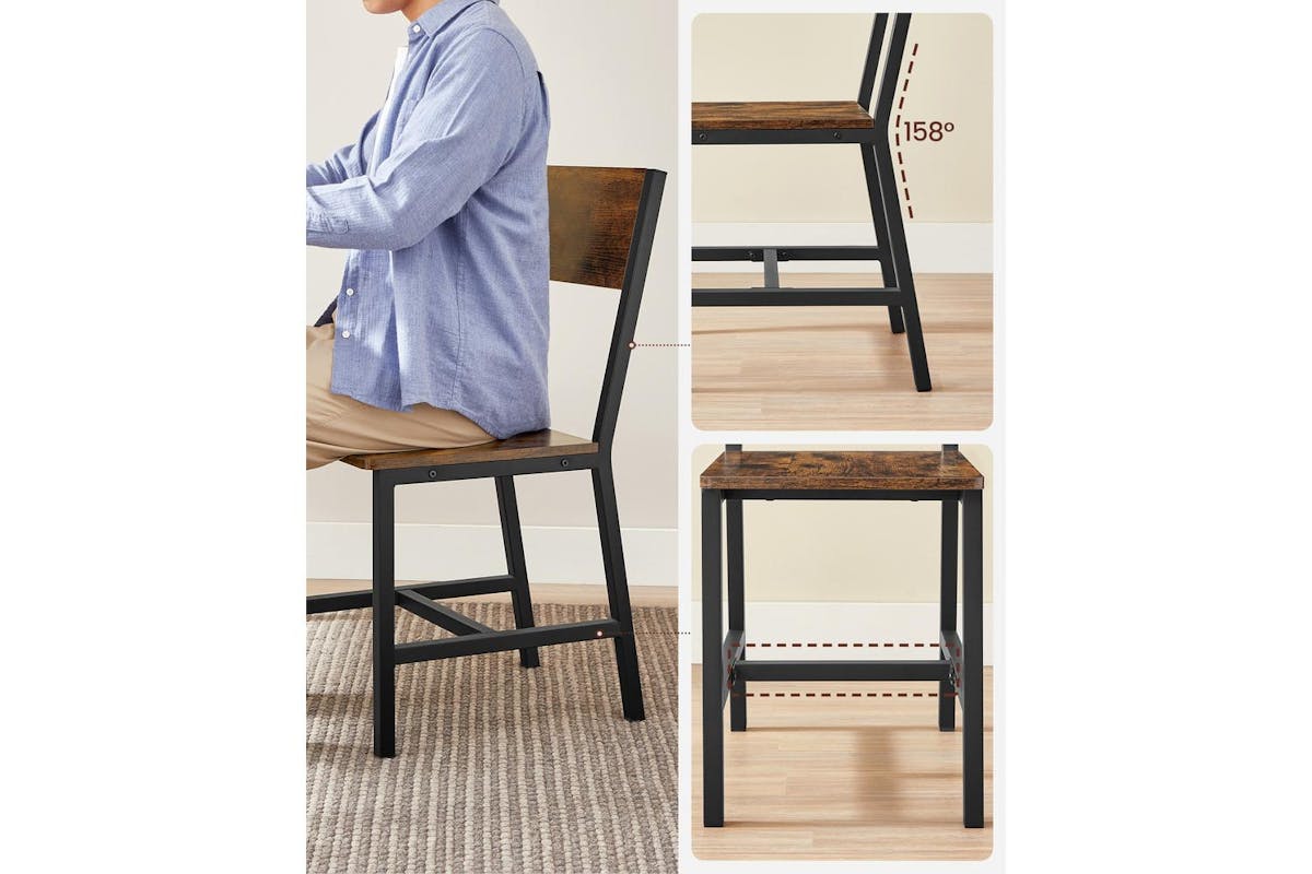 Dining Chairs | Dining Chair | Steel And Wood | Set Of 4-4
