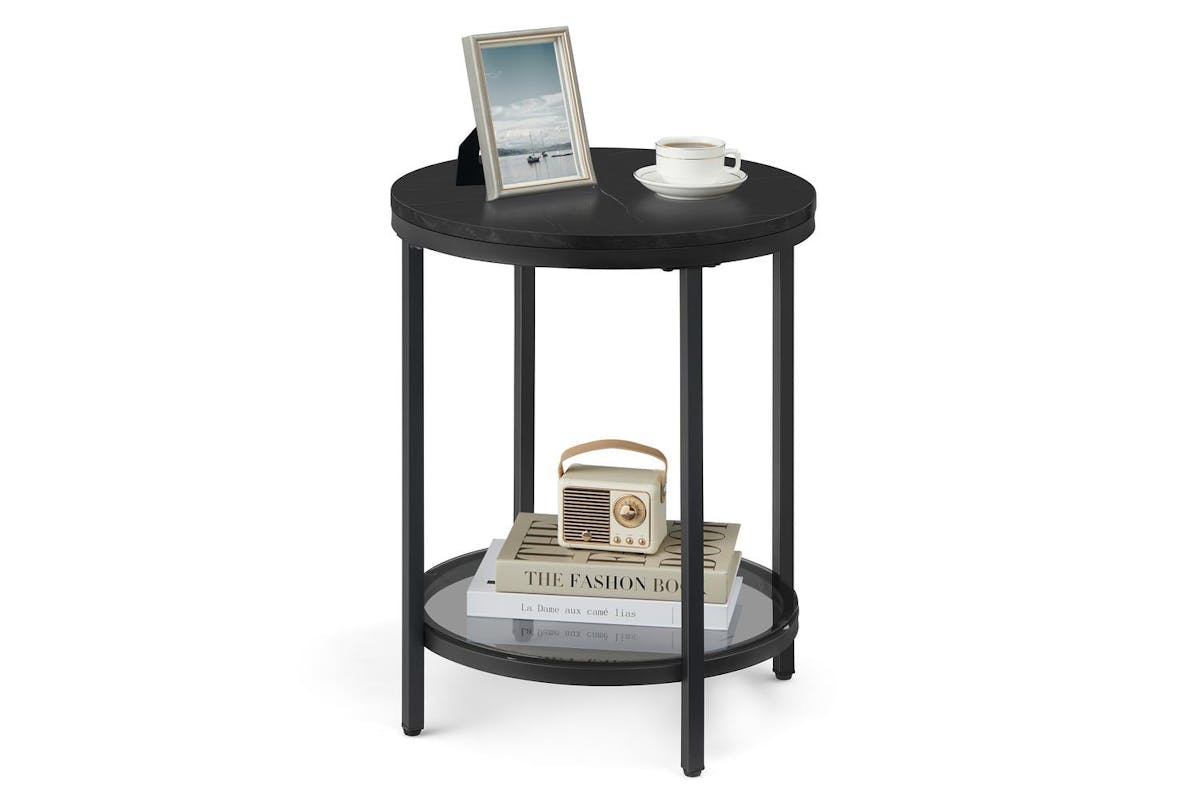 Side Table | Side Table | Marble Black-ink Black | 45 X 55 Cm
