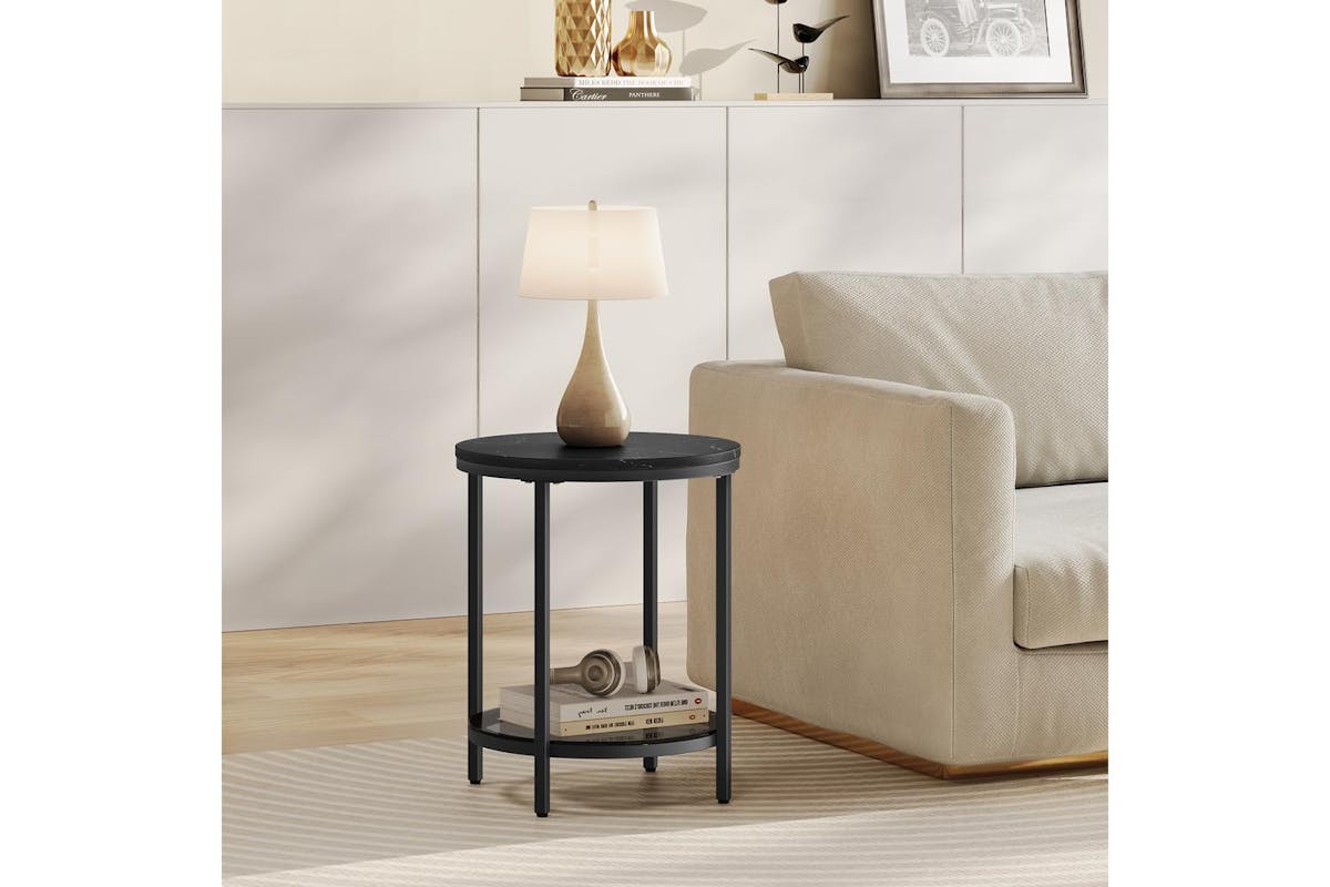 Side Table | Side Table | Marble Black-ink Black | 45 X 55 Cm-2