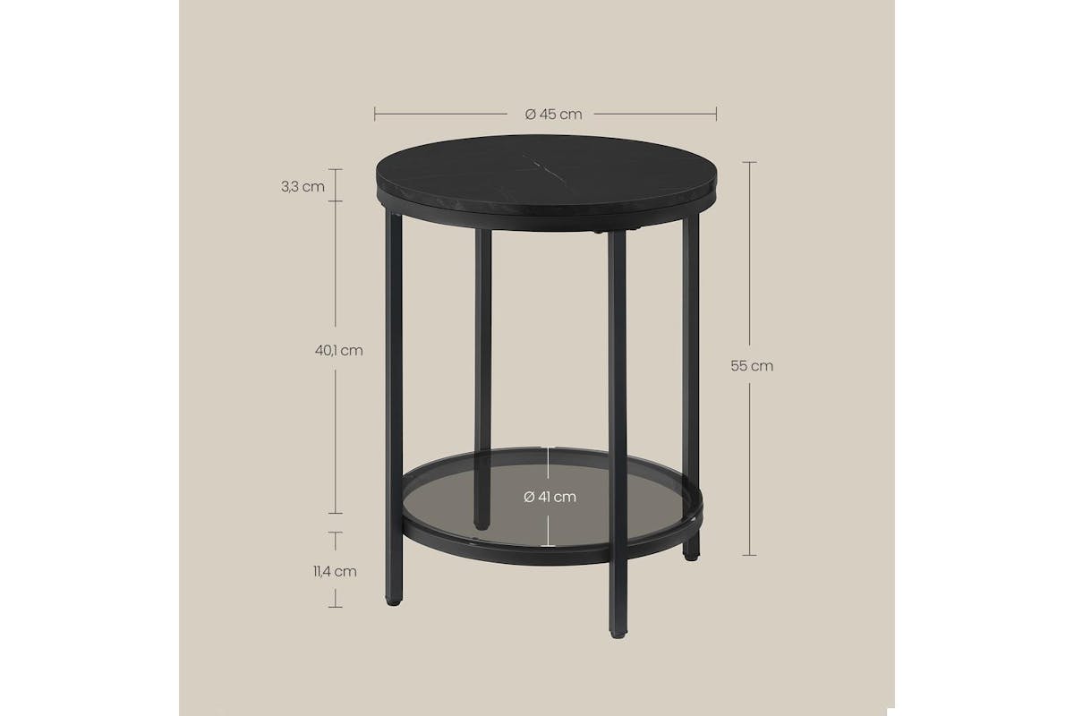 Side Table | Side Table | Marble Black-ink Black | 45 X 55 Cm-5